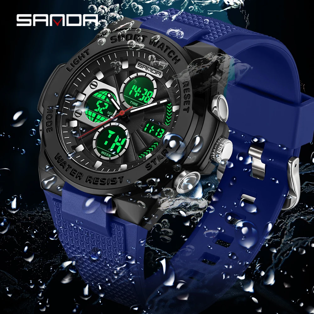 Sanda 3378 Мужские и женские к – обзор и цена Rubber Strap Diver